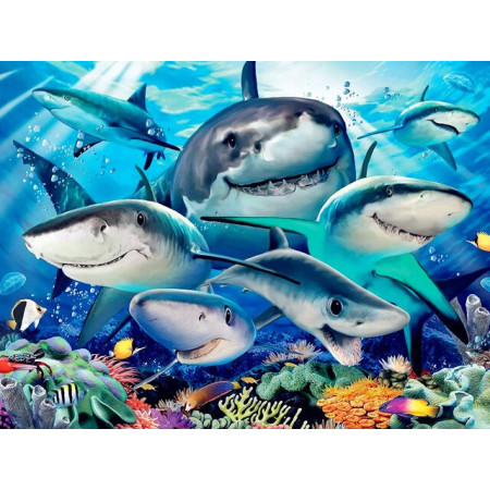 Diamond Painting Happy Shark Family