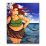 Diamond Painting Frau mit roten Haaren am Strand