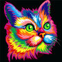 Diamond PaintingEnergetische und schelmische mehrfarbige Katze