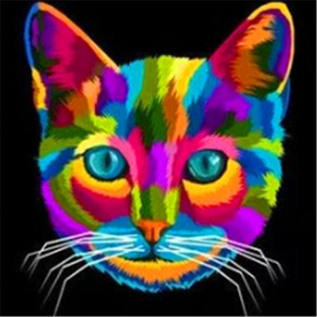 Psychedelische Katze in bezaubernden Pop-Art-Farben