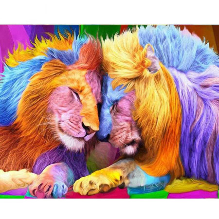 Diamond Painting 3D Lions Couple