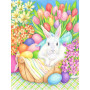 Diamond Painting - Kaninchen und Blumen Tulpe