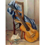 Diamond Painting Kreuzgitarre auf Stuhl