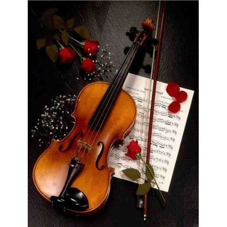 Diamond Painting Rote Rosen Violine