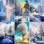 Diamond Painting Winterlandschaft Blauer Himmel