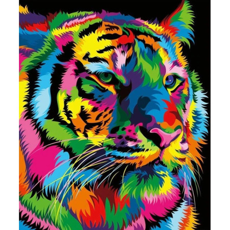 Diamond Painting Farbiger Tiger