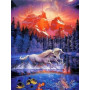 Diamond Painting Landschaft Fantastische Pferde Galopant