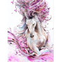 Diamond Painting Cheval Licorne Férique Farben Vives