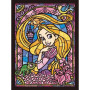 Diamond Painting Rapunzel Prinzessin – Disney-Heldin, Buntglas, Blumenmuster