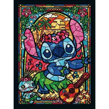 Diamond Painting Stitch Hawaiian Glasmalerei – Der lachende Außerirdische Lilo & Stitch
